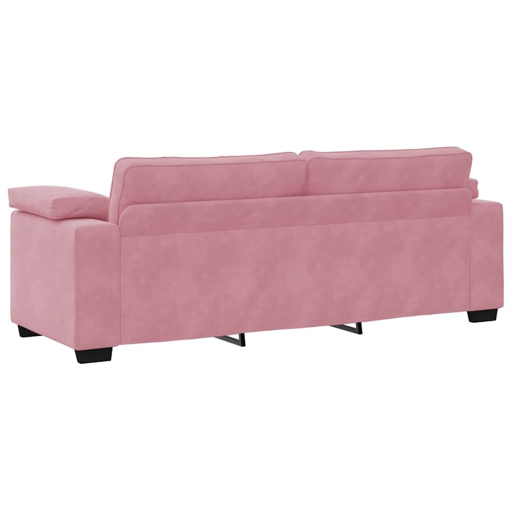 Juego de sofá de 2 piezas de terciopelo rosa - Elegante sofá de 2 plazas y 3 plazas para salón y oficina, incluye 4 cojines decorativos y estructura de metal resistente