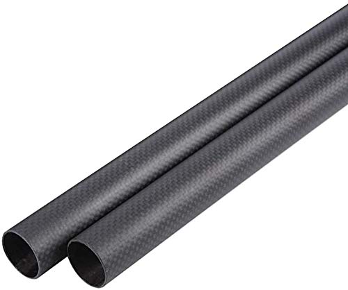 Zerobegin 3K Carbon-Faser-Schlauch-Carbon-Faser-rod500mm 2Pcs Plain Weave Matte Oberfläche, für Quadcopter Arm DIY Drone, Flugtechnik, usw,16mm*12mm Cover