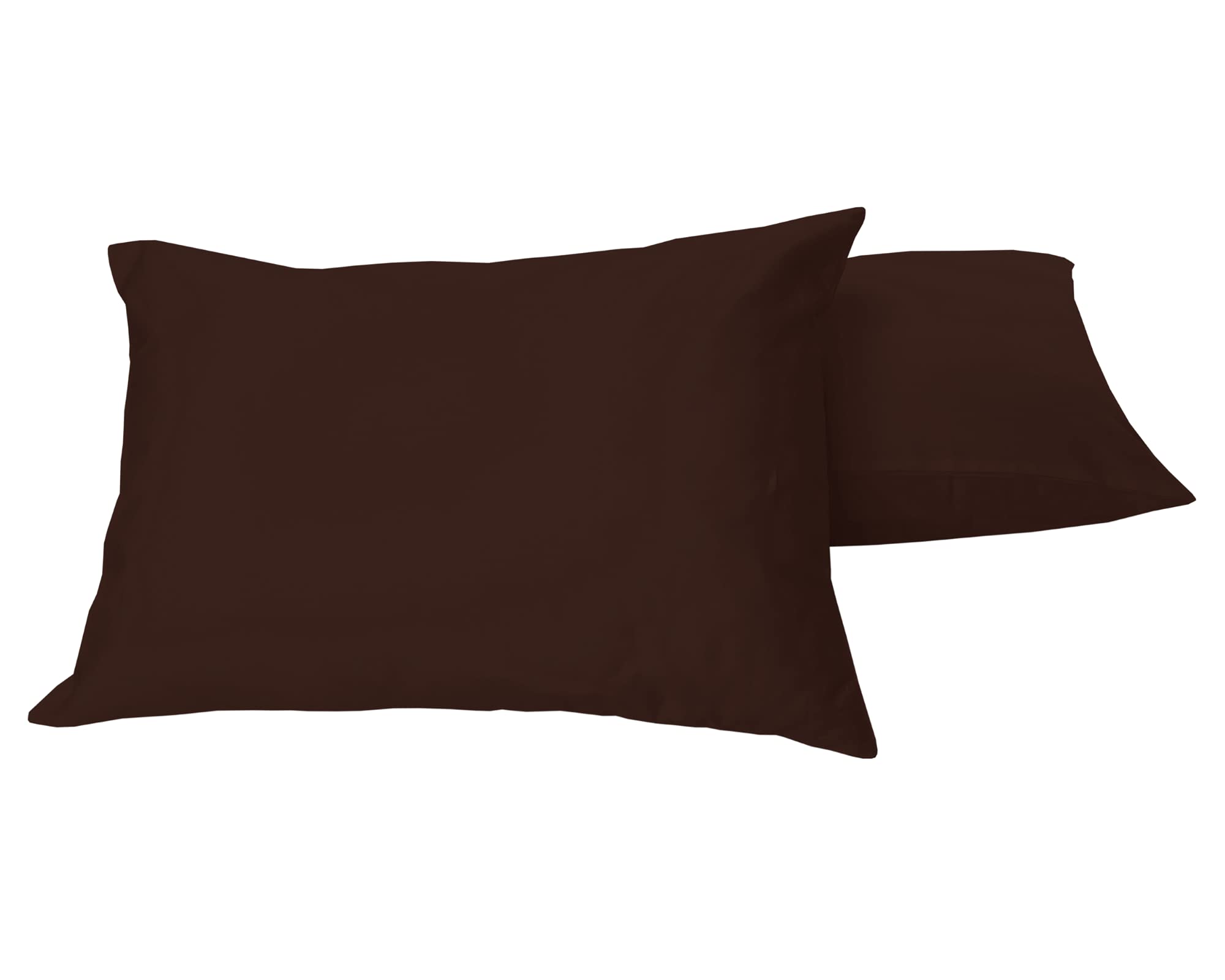 Luxury 200 Thread Count Egyptian Cotton bedding Soft Pair Of Pillowcases (Chocolate, Pillowcases: 50x75cm)