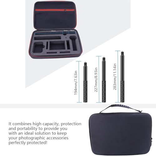 Image of M.G.R.J Travel Portable Bag Compatible for Insta360 X5 / X4 / X4 Air / X3 / X2 Camera & Adventure Combo Accessories Carrying Case (Hard|EVA|Black)