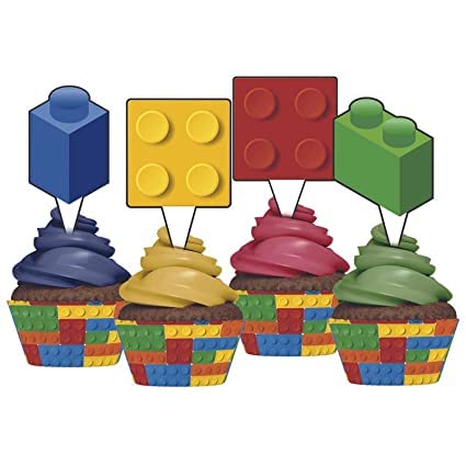 Building Blocks Cupcake Kit Each Building Blocks Party Supplies/Building Blocks Party Decorations/Blocks Party Needs