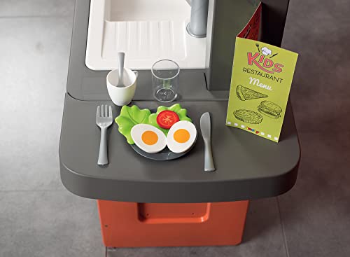 Foto von Smoby - Kids Restaurant - Kinderrestaurant mit vielen Spielbereichen und Elektronische Kochplatte, mit 63 Zubehörteilen, für Kinder ab 3 Jahren