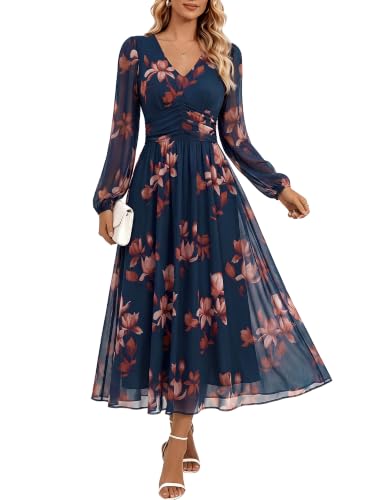 FENSACE Brunch Outfits for Women Long Sleeve Mother of the Groom Dresses