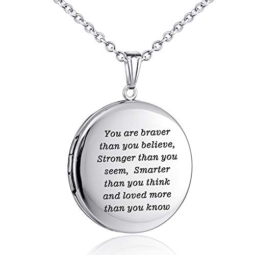 Graduation Gifts Locket Necklace that Holds Pictures Memory Round Photo Locket Pendant Congrats Grad Jewelry