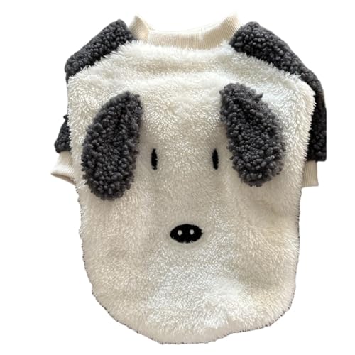 ICOUCHI 犬 服 可愛い 犬の服 秋冬 パーカー 暖かい 防寒 ふわふわ ドッグウェア 小型犬 中型犬 tシャツ 犬猫洋服 人気 ファッション お散歩お出かけ服 (M,ホワイト)