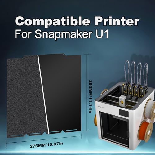 Image of 270x270mm Black Build Plate Double Sided Textured PEI+Smooth PEI Flexible Removable Spring Steel Heated Printing Bed Platform for Snapmaker U1 3D Printer