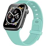 ANANJY Kompatibel mit Apple Watch Armband 38MM 40MM 40MM 42MM, Weiche Silikon Ersatzband, Sport Armbänder Kompatibel mit iWatch Series SE 6 5 4 3 2 1 Damen Herren (MARINEGREEN, 42/44MM)