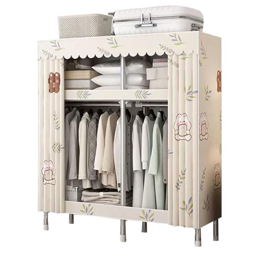 Armario de lona portátil con barra para colgar ropa en dormitorio 120x45x166 cm