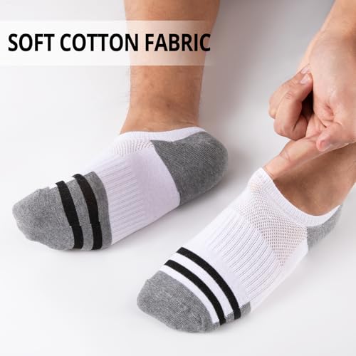 Heatuff Mens No Show Socks - 8 Pairs of Thin Non Slip Cotton Invisible Low Cut Socks for Men.4
