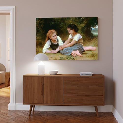 Tableau Nut Gatherers de Bouguereau impression sur toile 50x75 cm