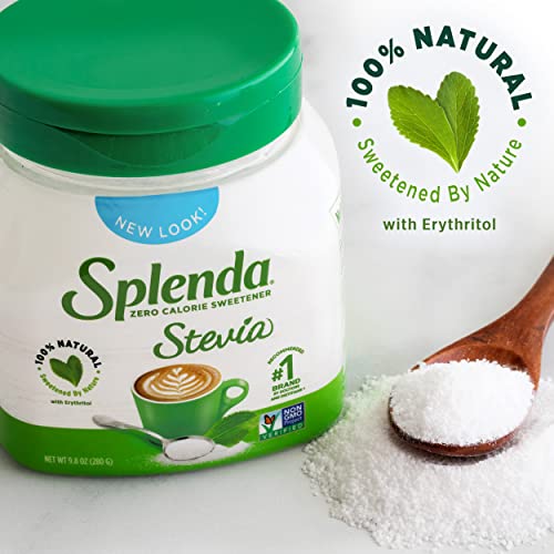 Splenda Stevia Zero Calorie Sweetener, Plant Based Sugar Substitute Granulated Powder, 9.8 Oz Jar #TOP4