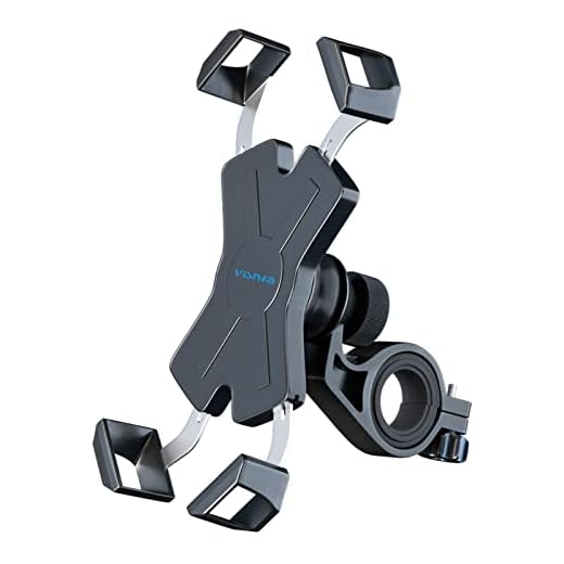 visnfa New Bike Phone Mount with Stainless Steel Clamp Arms Anti Shake and Stable 360° Rotation Bike Accessories/Bike Phone Holder for Any Smartphones GPS Other Devices Between 4 and 7 inches
