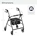 Drive Medical R726BK Foldable Rollator Walker with Seat, Black