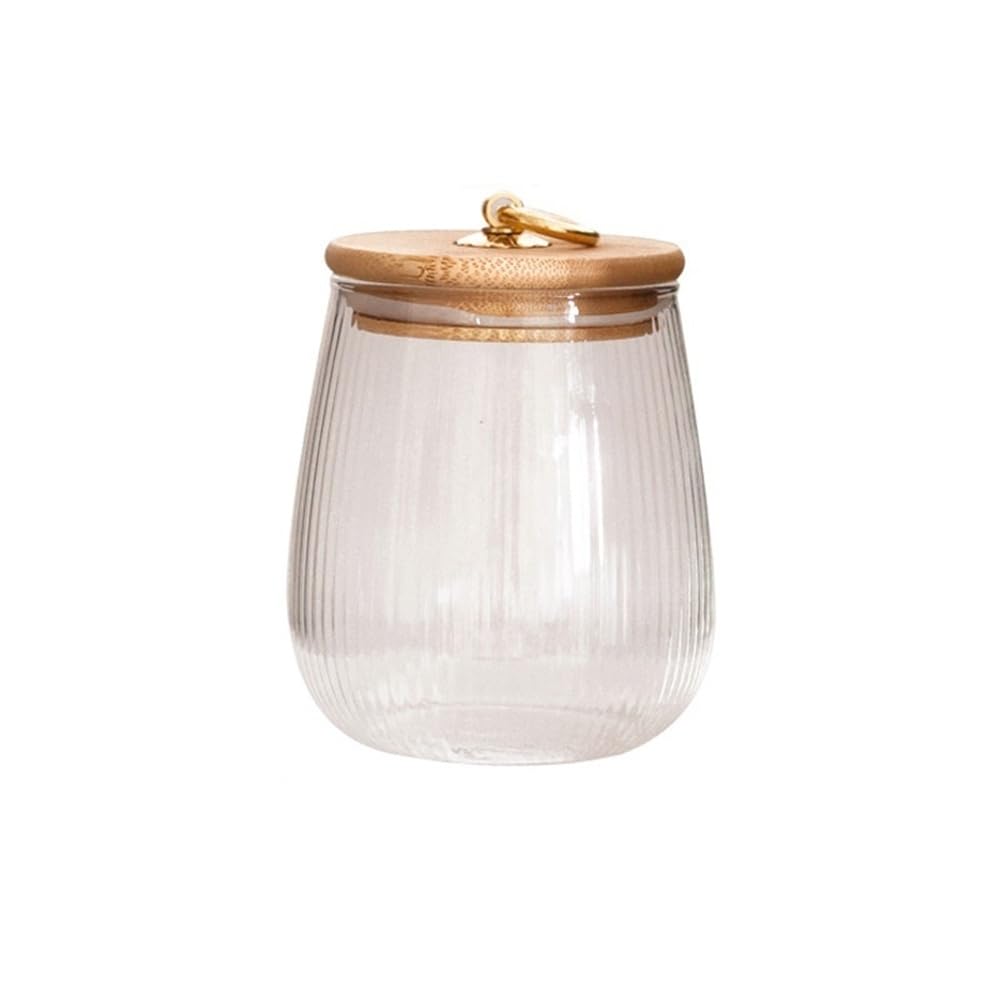 ENGENDER Tea Storage Jar Household Loose Tea Storage Glass Jars Airtight with Lids Coffee Kitchen Empty(650ml)