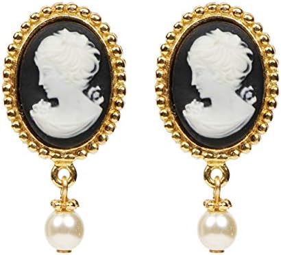 Ben-Amun Jewelry 24k Gold Plated Cameo Victorian Statement Earring Collection