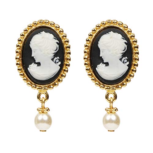 Ben-Amun Jewelry 24k Gold Plated Cameo Victorian Statement Earring Collection