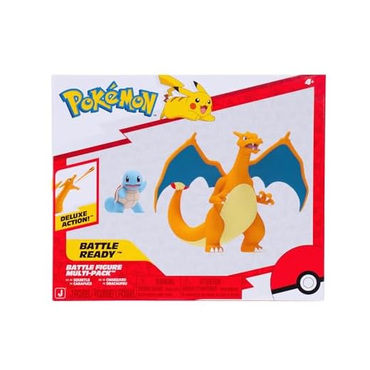 Pokemon Fire and Water Battle Pack - Includes 4.5 Inch Flame Action Charizard and 2" Squirtle Action Figures