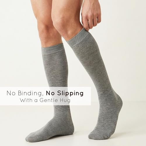 Image of Mysocks Knee High Socks for Women Men Combed Cotton Seamless Toe Tall Long High Socks