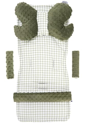 Réducteur universel minky coton pour siège auto bébé et coussin chaise haute 78x35cm