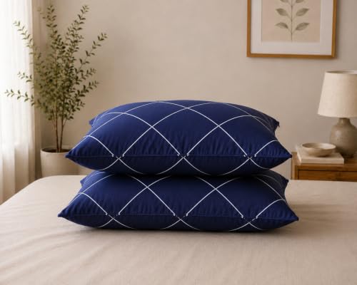 Image of Soft Microfiber Bed Pillows 16 x 24 Inches, White, Pack of 2 (2, Blue)