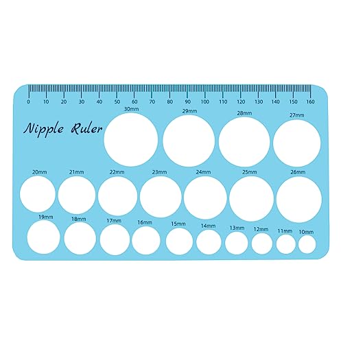 Image of YOUHA Nipple Ruler, Silicone & Soft Flange Size Measure for Breast Pump Sizing - New Mothers Must-haves (Blue)