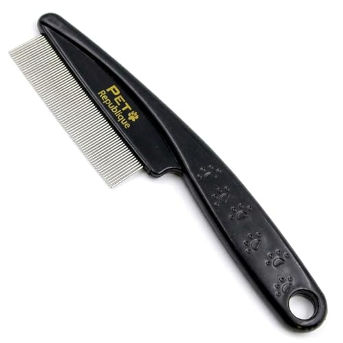 Pet Republique Dog and Cat Flea Comb - Fine and Flexible Pins, Removes Fleas, Mites, Ticks, Dandruff...