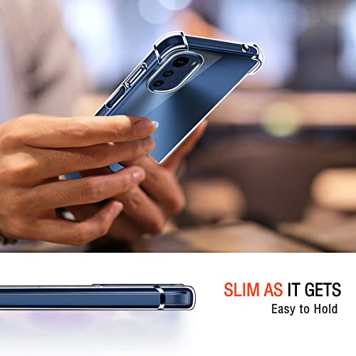 Image of Lustree Back Cover Transparent Case Compatible with Motorola E7 Power | Clear + TPU Case with 4 Corner Air Cushion Protection & Camera Protection | Slim& Stylus Cover