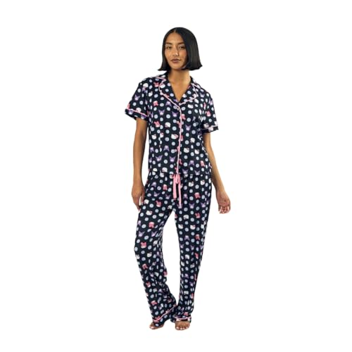Bioworld Hello Kitty & Friends Character Heads Women's Polka Dot Sleep Shirt & Pants Set2