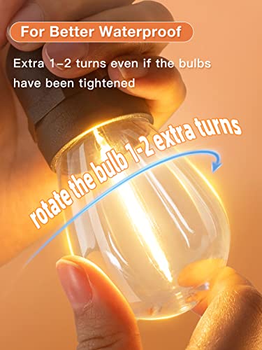 Addlon Led Outdoor String Lights 24Ft With Dimmable Edison Vintage Shatterproof Bulbs And Commercial Grade Weatherproof Strand - Etl Listed Heavy-Duty Decorative Cafe, Patio, Market Light #TOP1