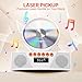 Retro Portable CD Player for Home Decor, CD Player with Speakers, Bluetooth/Battery/Remote, Desktop Vintage CD Players for Kids to Seniors, Combo with Radio/USB Driver/Stereo Sound/AUX/Timer
