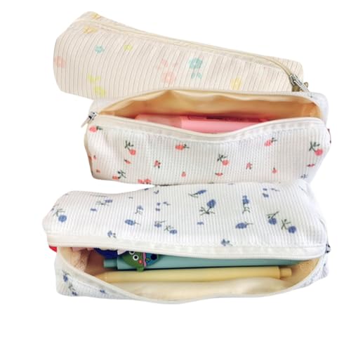 3 Piezas para De Lindo Bolso De Papelería con Estampado Floral, Estuche para...