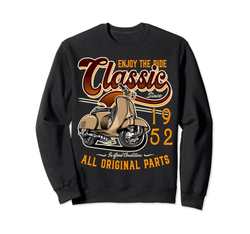 Motor Scooter Classic Moped Rider Cumpleaños 1952 Sudadera