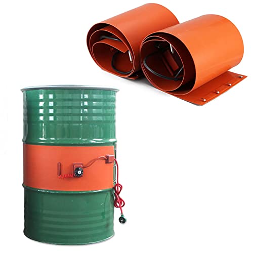 Calentador de Tambor, Almohadilla Calefactora de Silicona para Tambor de Aceite, Calentador de Barril de Grasa, Almohadilla Térmica Aislante con Controlador de Termostato Ajustable, para Equipos Indu