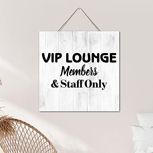 Plaque en bois déco murale rétro NABRAND VIP Lounge positive
