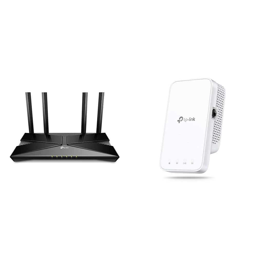 TP-Link Archer AX58 - Router WiFi 6 AX3000, Doble Banda 2.4Ghz/5Ghz,1xWAN/4xLAN Puertp Gigabit & RE330 WiFi Repeater, AC1200 Amplifier, Extender up to 120 m2, Powerful Repeater