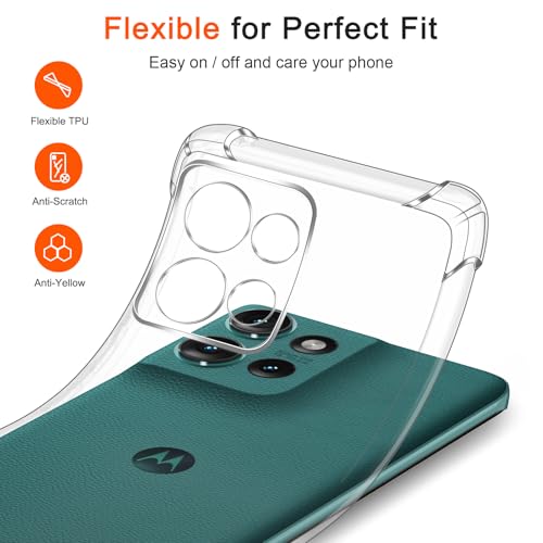 Image of Lustree Back Cover Transparent Case Compatible with Motorola Edge 50 | Clear + TPU Case with 4 Corner Air Cushion Protection & Camera Protection | Slim& Stylus Cover