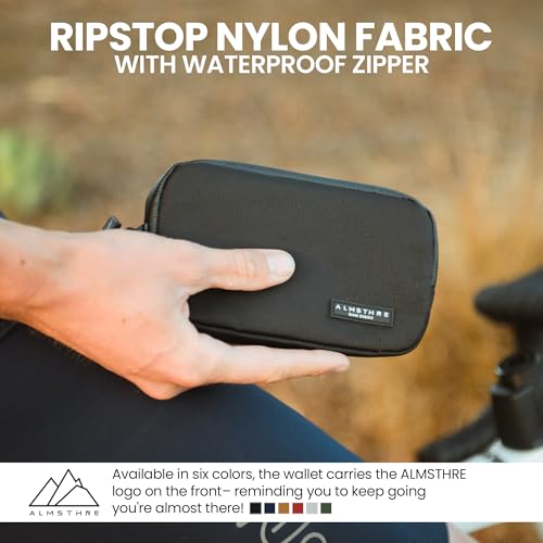 Image of ALMSTHRE Ride Wallet 7 inchx4 inch | Waterproof Cycling Wallet for Phone, Cards & Essentials | Durable Ripstop Nylon - Fits Most Phones & Passports | Secure Storage for Biking & Travel