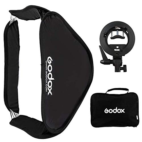 Godox 80x80cm Foldable Flash Softbox kit + S-Type Bracket Bowens Mount Holder