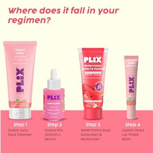 PLIX - THE PLANT FIX Watermelon Protect & Hydrate 2 in 1 formula Moisturizer + Sunscreen | Lightweight Hydration | With SPF PA 50 ++++ | UVA & UVB protection | No White Cast | 50 gm