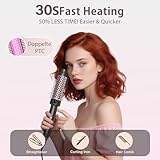 Tresses Touch Thermal Brush, Round Heated Hot Brush Blowout Boost Ionic, Curling Brushes for All Hair, 5 Temperature Settings, Universal Voltage for Travel, Dual PTC, Not for Blow Drying, Rose Gold - Image 2