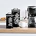 DAYYET Black Canisters Sets for the Kitchen, Airtight Kitchen Canisters for Countertop, Flour and Sugar Containers, Tea Coffee Sugar Canister Set, Black Kitchen Decor and Accessories, Set of 4