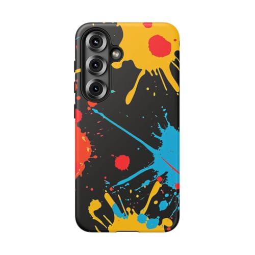 Coque Samsung S25 éclaboussures de peinture rigide mate protège des chocs avec style