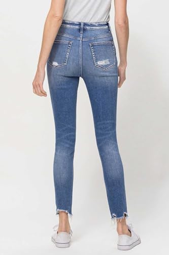 Flying Monkey - High Rise Ankle Step Hem Skinny Jeans - F47502
