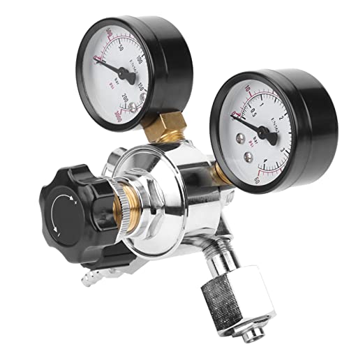 Kohlendioxidregler für Bier- und Soda-Fässer zum Heimbrauen mit Manometer 0-60 PSI, Überdruckventil, Handventil und Befestigungsring