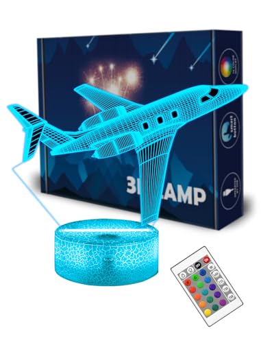 Lámpara de noche avión con control remoto 16 colores miniatura 1