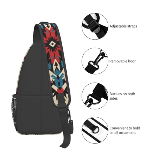 Image of Crossbody Bag Sling Bag Backpack Chest Bags Shoulder Bag for Women Men Aztec-Native-American