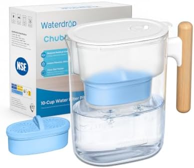 Waterdrop PT-04C-A Alkaline Water Filter Pitcher, 10-Cup Capacity, Clear