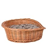 Hundekorb aus Weide in Naturfarbe, Tierkorb, Katzenkorb (Beige, 100x75 H27)