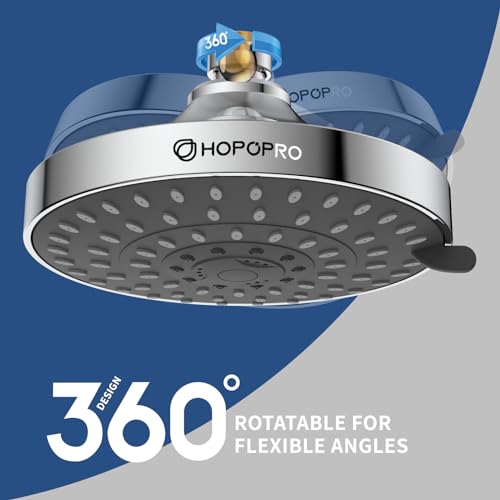 Hopopro H6K025CP 5-Mode High Pressure Shower Head - High Flow Fixed Showerheads Bathroom Rain Showerhead thumb #2