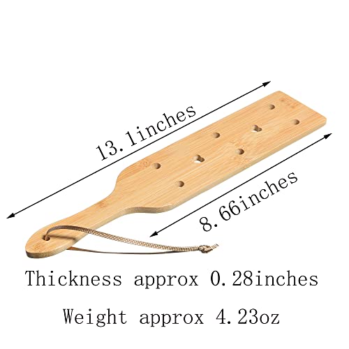 13.1inch Bamboo Paddle with Airflow Holes,Solid Durable Wooden Lightweight Paddle with Smooth Surface,Fraternity Or Sorority Greek Wood Paddle - Thumbnail 2